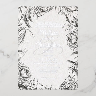 Spring Garden with Photo Wedding Invitation Foil Invitation