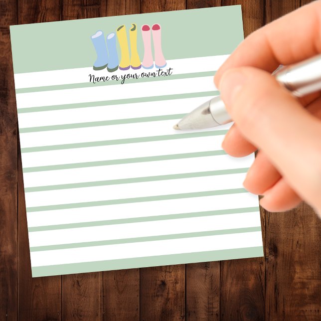 Spring Gardening Boots Customizable Lined Notepad (Creator Uploaded)