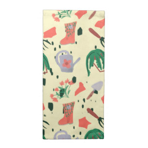 Spring Gardening Doodle Illustration Cloth Napkin