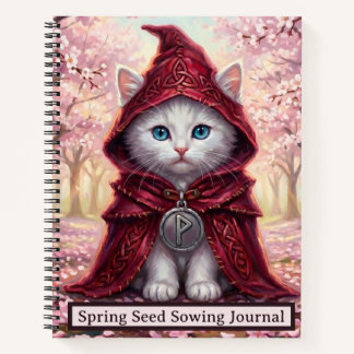 Spring Gardening Planner Cat Seed Sowing Notebook