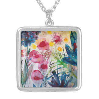 spring gargen silver plated necklace
