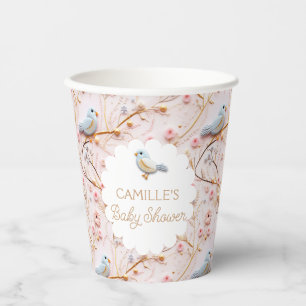 Spring Girl Baby Shower Pink Floral Personalized Paper Cups