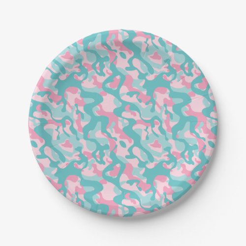 Spring Girly Camouflage Pattern Paper Plates