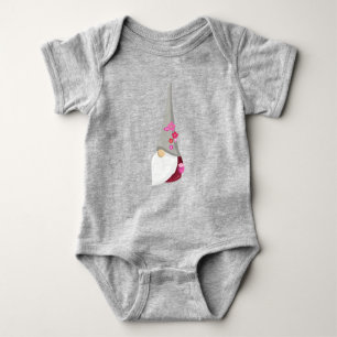 Spring Gnome, Cute Gnome, Garden Gnome, Flowers Baby Bodysuit
