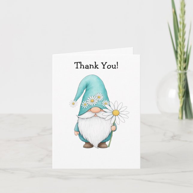 Spring Gnome Folded Card (Front)