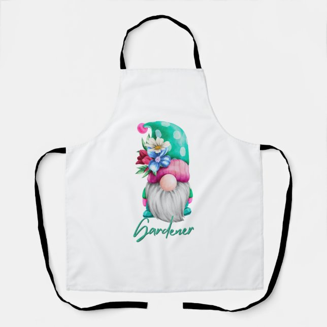 Spring Gnome Gardener   Apron (Front)