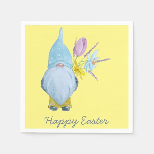 Spring Gnome Happy Easter Napkins