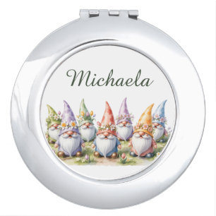 Spring Gnomes in a Meadow Compact Mirror