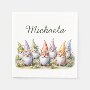 Spring Gnomes in a Meadow Napkins