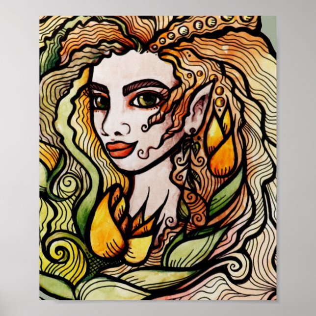 Spring Goddess Tulip Art Poster (Front)