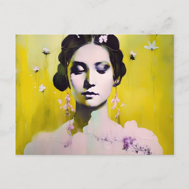 Spring Goddess Yellows and Pinks Postcard (Front)