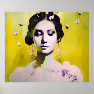 Spring Goddess Yellows and Pinks Poster