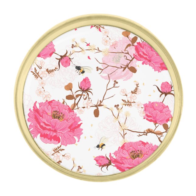 spring gold finish lapel pin (Front)