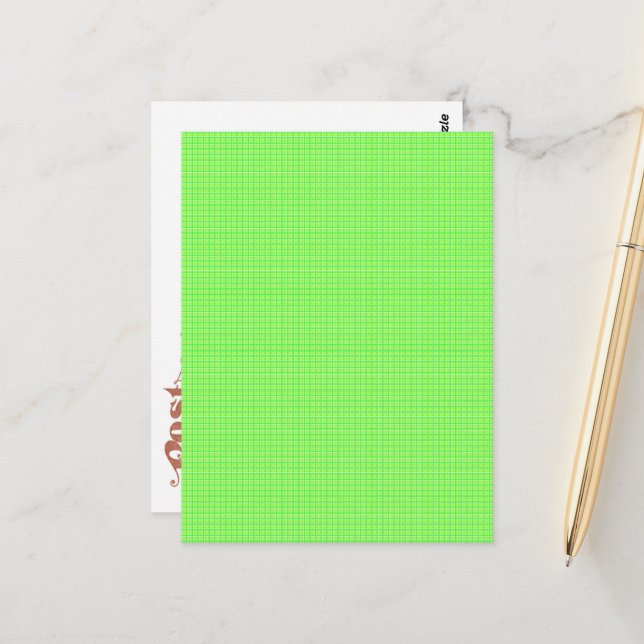Spring Grass Colors of Spring Plaid Pattern Postcard (Front/Back In Situ)