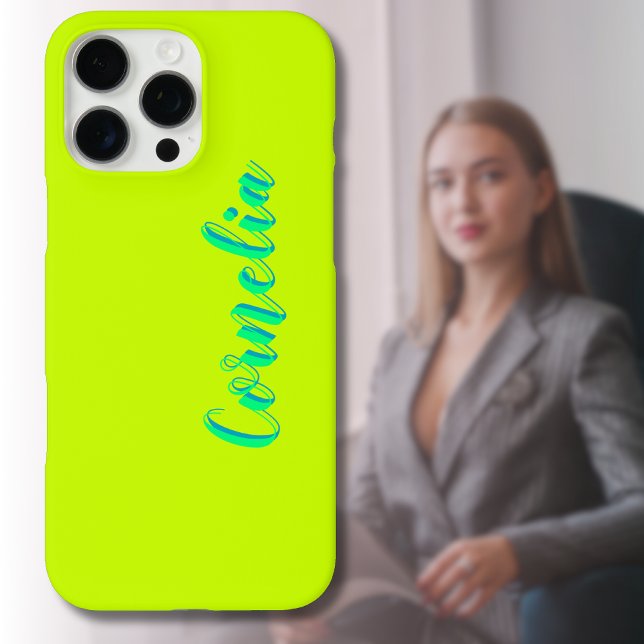 Spring Green 3D Azure Name | Funny Lime Yellow Case-Mate iPhone Case (Creator Uploaded)