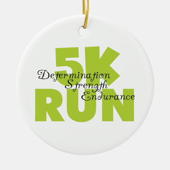 Spring Green 5K Run Ceramic Ornament (Front)
