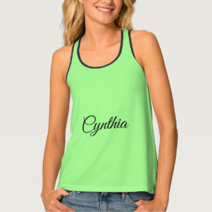 Spring Green and Black in Elegance Tank Top