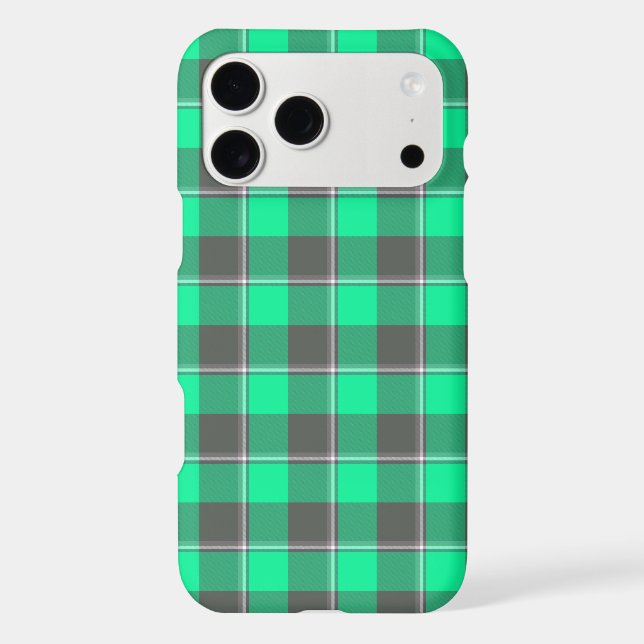 Spring Green and Finlandia Black Plaid iPhone Case (Back)