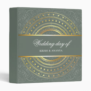Spring Green and Gold Wedding Planner 3 Ring Binder