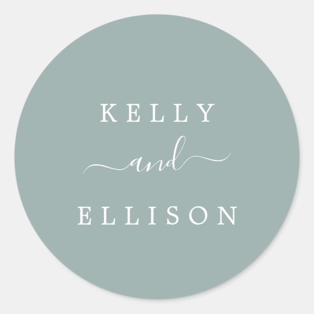 Spring Green and White Wedding Envelope Seals (Front)