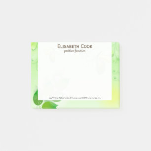 Spring Green Background With Butterfly Post-it Notes