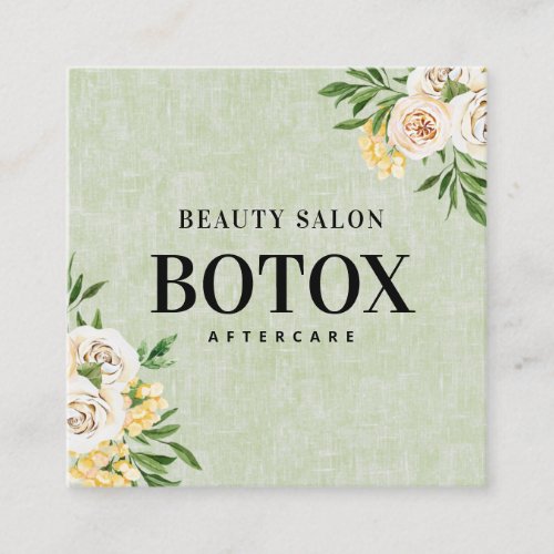 Spring Green Botox Aftercare Square Business Card