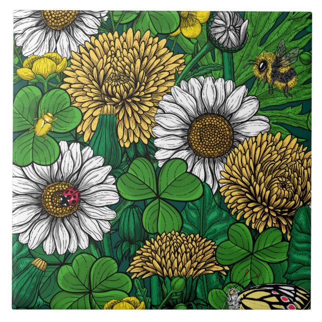 Spring green ceramic tile (Front)