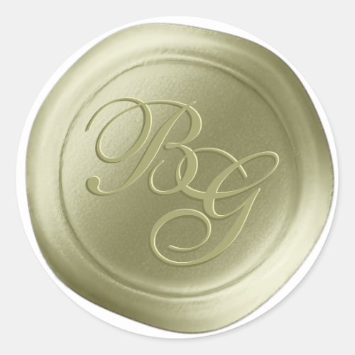 Spring Green Double Monogram Wax Seal Stickers