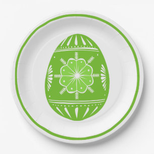 Spring Green Easter Egg Paper Plates