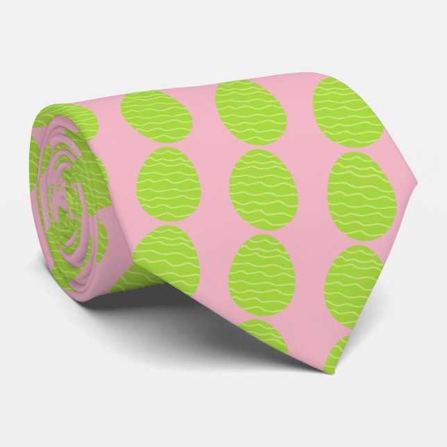 Spring Green Easter Egg Tie (Rolled)
