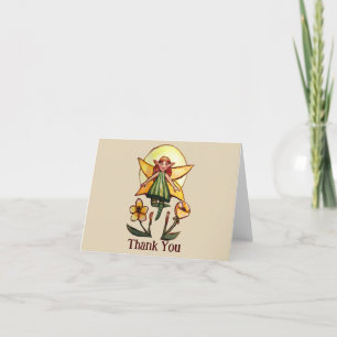 Spring Green Fairy                                 Letterpress Thank You Card