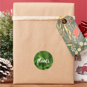 SPRING GREEN FERN PHOTO ROUND STICKER