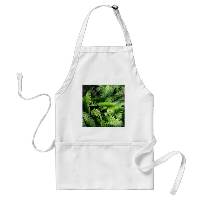 Spring Green Ferns boho botanical  Adult Apron (Front)