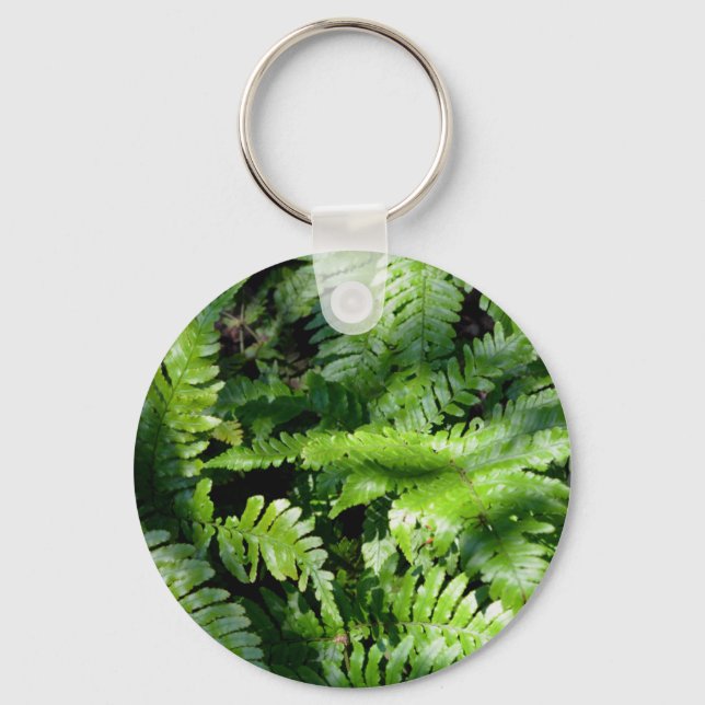 Spring Green Ferns boho botanical  Keychain (Front)