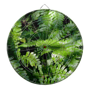 Spring Green Ferns botanical photo Dart Board