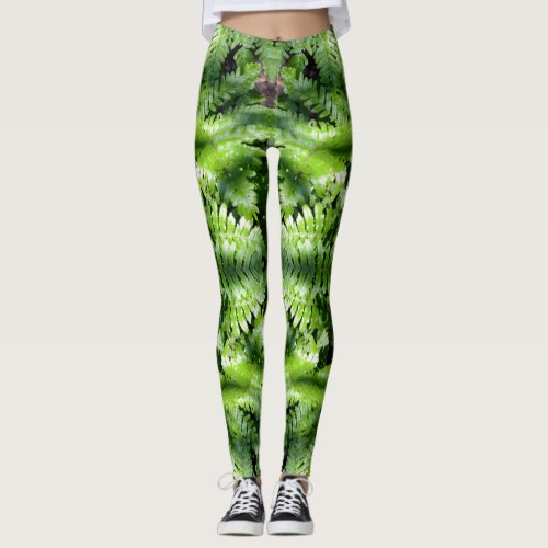 Spring Green Ferns Leggings