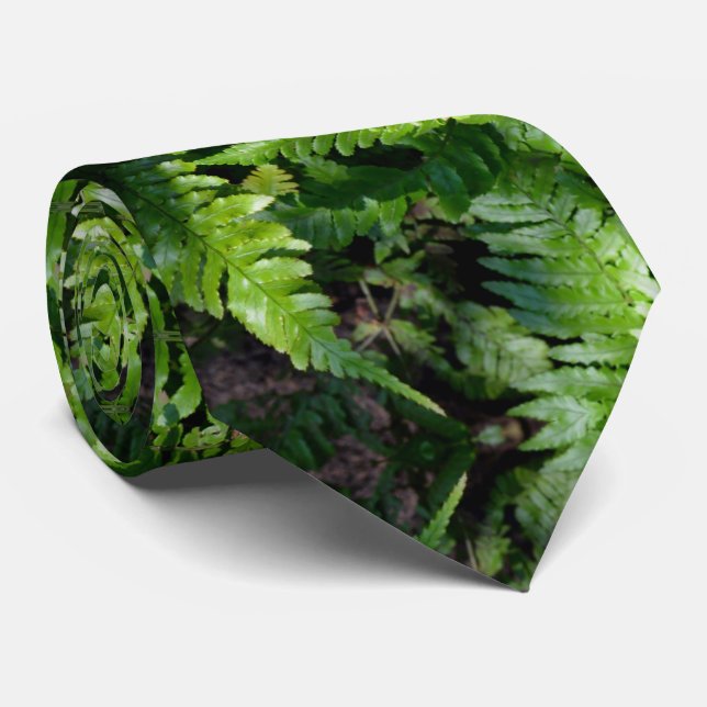 Spring Green Ferns Neck Tie (Rolled)
