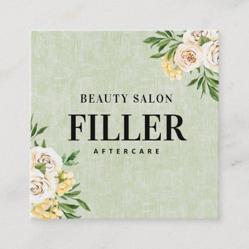 Spring Green Filler Aftercare Square Business Card
