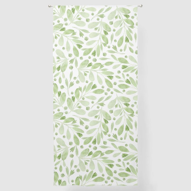 Spring Green Floral Sheer Curtains (Front)