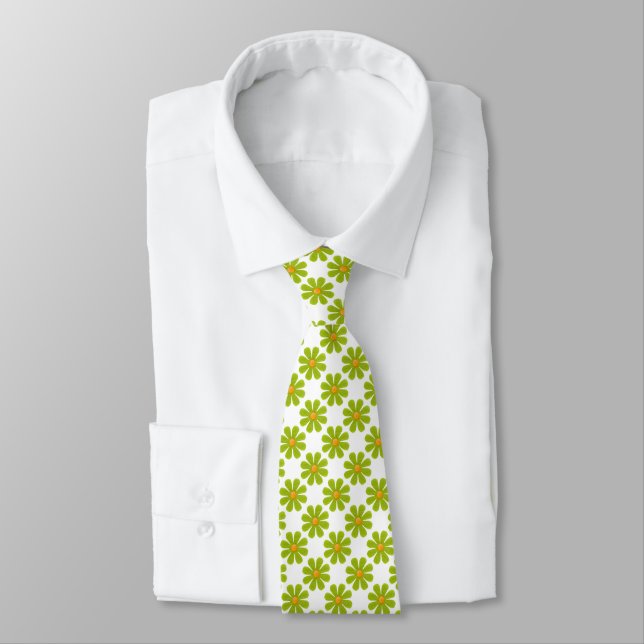 Spring green flowers for all occasions neck tie (Tied)