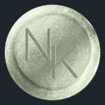 Spring Green Foil Wax Seal Monogram Sticker<br><div class="desc">Spring Green Foil Wax Seal Initials Envelope Sticker - Wedding Monogram Initials Stickers for use on your invitation envelopes!

 ~ Check my shop to see the entire wedding suite for this design!</div>