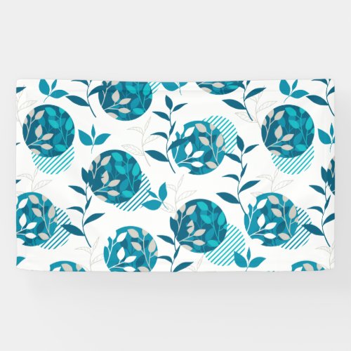 Spring Green Foliage and Leaves Modern Pattern Banner