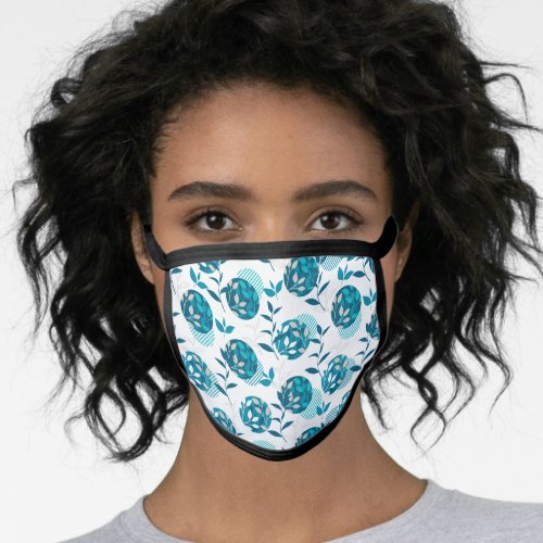  Spring Green Foliage and Leaves Modern Pattern Face Mask