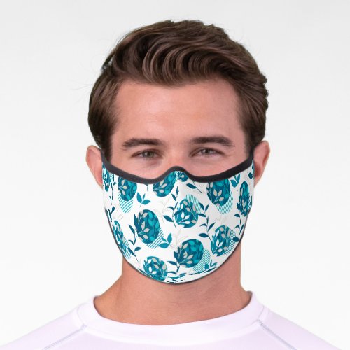 Spring Green Foliage and Leaves Modern Pattern Premium Face Mask