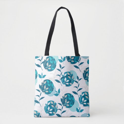 Spring Green Foliage and Leaves Modern Pattern Tote Bag