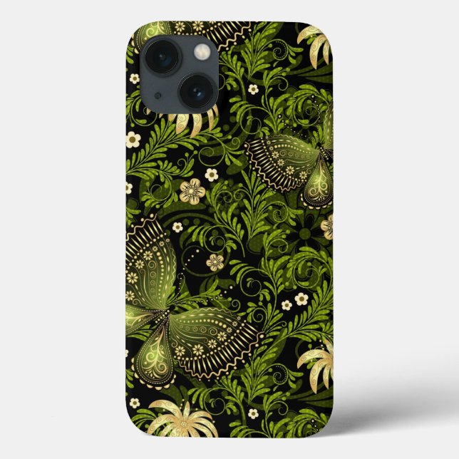 Spring Green-gold Pattern Case-Mate iPhone Case (Back)