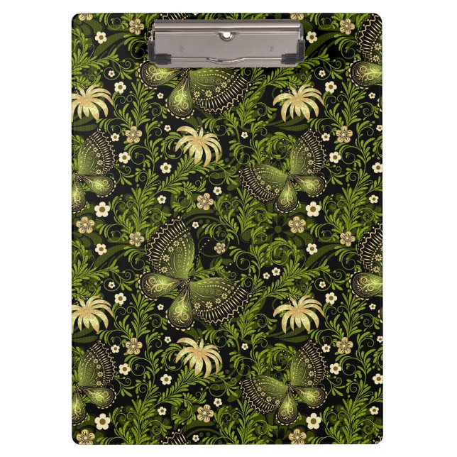 Spring Green-gold Pattern Clipboard (Front)