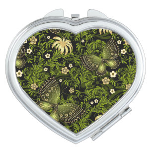 Spring Green-gold Pattern Compact Mirror