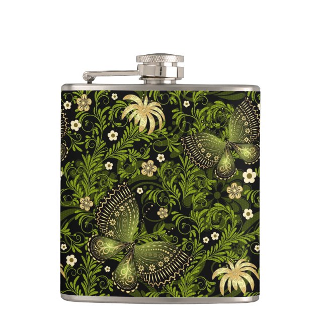 Spring Green-gold Pattern Flask (Front)