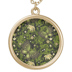 Spring Green-gold Pattern Gold Plated Necklace